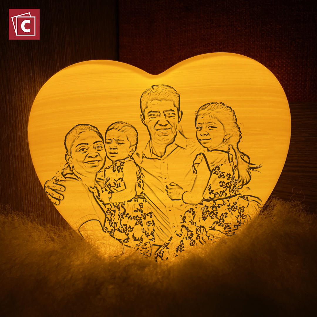 Heart Shaped Photo Moon Lamp