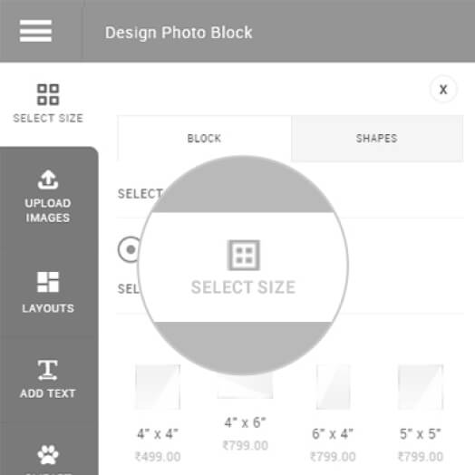 Choose Shape & Size