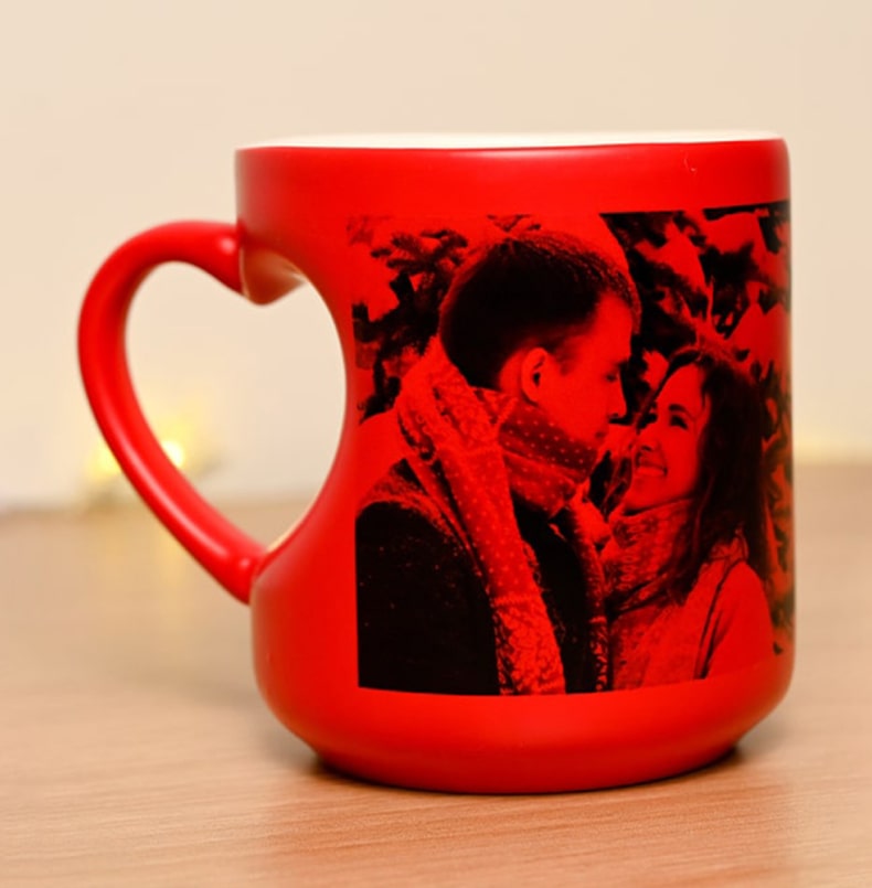 Cut Heart Handle Magic Mug