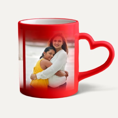 Heart Handle Red Magic Mug