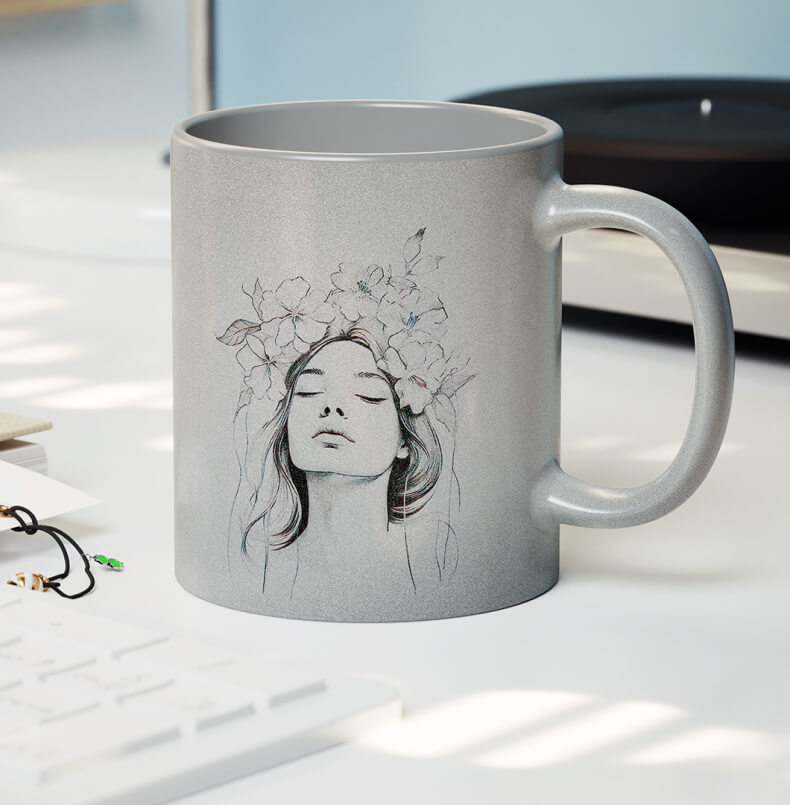 Custom Silver Coffee Mug